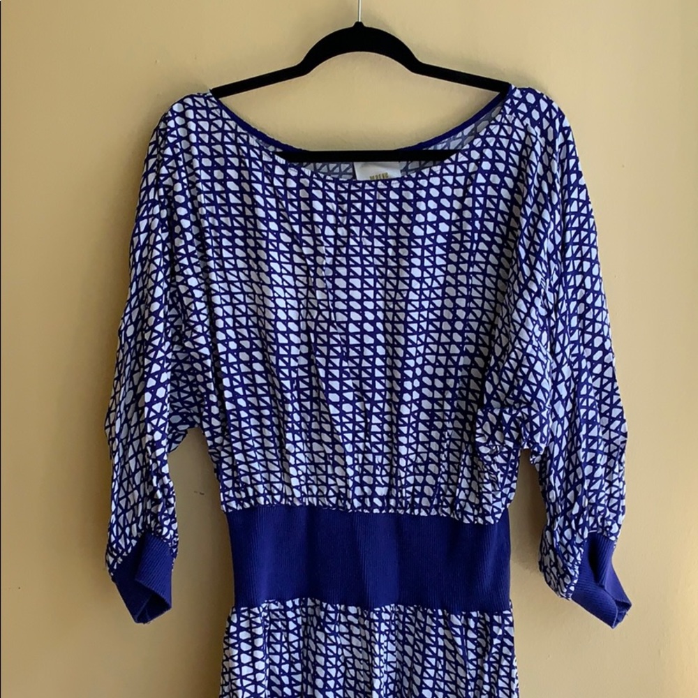 Anthropologie Maeve Blue Print Dress